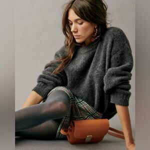 Sézane | Size L | Baby Alpaca | Amiel Jumper | Charcoal Grey